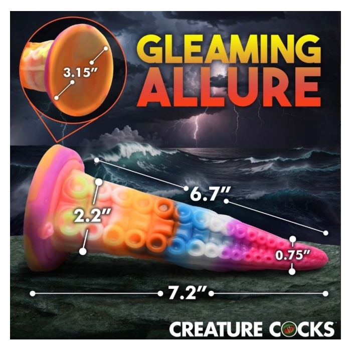 DILDO LUMINOCTOPUS GLOW-IN-THE-DARK